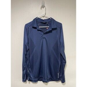 Sunice Performance Polo Shirt Long Sleeves Mens Large Navy Blue Mesh NWOT